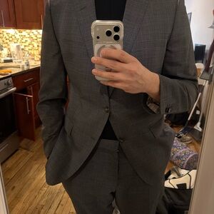 Hugo Boss Gray Windowpane Two-Piece Suit